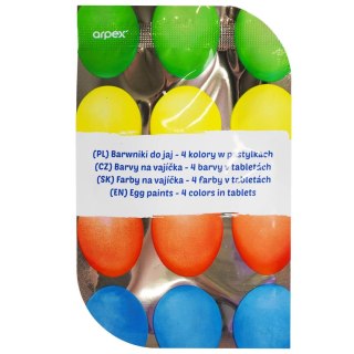 Dekoracja jajek Barwniki do jaj - 4 kolory w pastylkach Arpex (SW3148)
