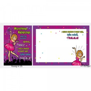 Kartka składana B6 Young Urodzinowy dla dziewczyny Ev-corp (STKY-025)