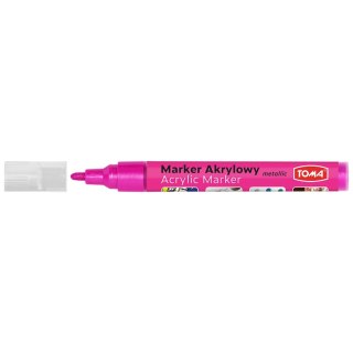 Marker specjalistyczny akrylowy-metaliczny rózowy wkład różowy metaliczny 2,5mm okrągła końcówka Toma (TO-402)
