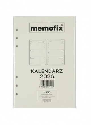 Wkład do organizera kalendarz a5 2026 Antra (TDW)