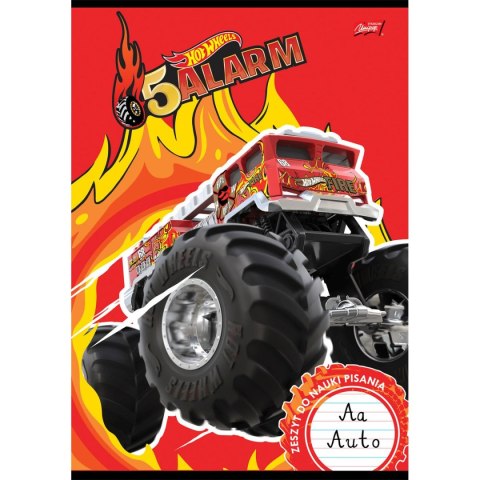 Zeszyt A4 Mattel Hot Wheels do nauki pisania 32k. 70g podwójna linia kolor Unipap