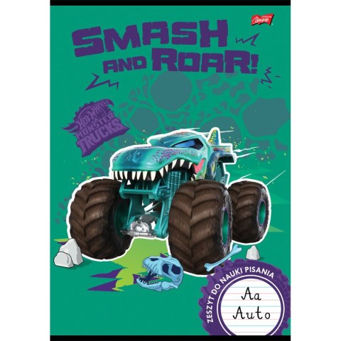 Zeszyt A4 Mattel Hot Wheels do nauki pisania 32k. 70g podwójna linia kolor Unipap