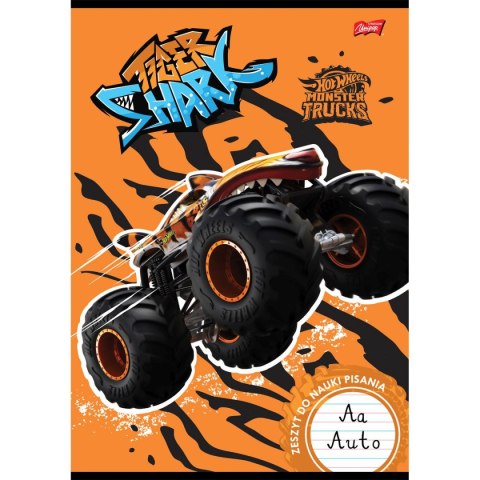 Zeszyt A4 Mattel Hot Wheels do nauki pisania 32k. 70g podwójna linia kolor Unipap