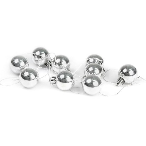 Bombki mini 9szt., 3cm srebrne plastik Arpex (BN6172SRE-4788)