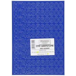 Cyfry samoprzylepne niebieskie Farro