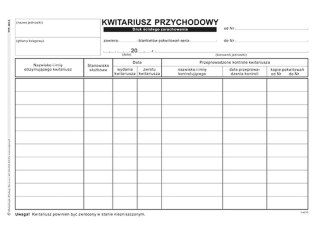 Druk samokopiujący A5 Kwitariusz przychodowy A5,oryg.+ 2 kopie 60k. Michalczyk i Prokop (400-3)