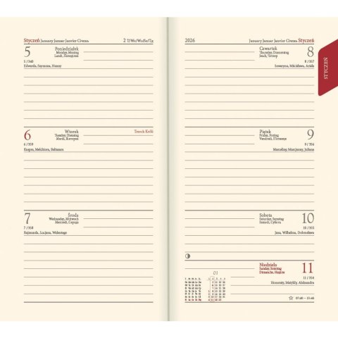 Kalendarz książkowy (terminarz) złoty A6 Lucrum (TR złoty)