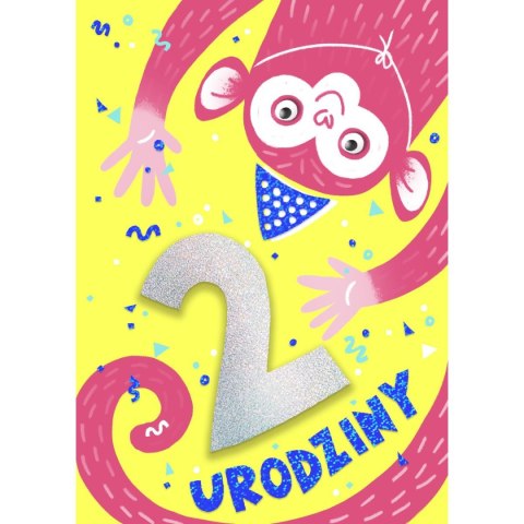 Kartka składana B6 Cyferki brokatowe [mm:] 120x170 Art Nuvo (5902973358629)