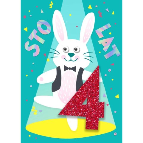 Kartka składana B6 Cyferki brokatowe [mm:] 120x170 Art Nuvo (5902973358629)