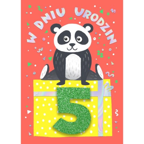 Kartka składana B6 Cyferki brokatowe [mm:] 120x170 Art Nuvo (5902973358629)