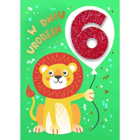 Kartka składana B6 Cyferki brokatowe [mm:] 120x170 Art Nuvo (5902973358629)