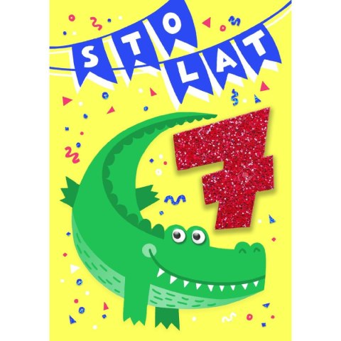 Kartka składana B6 Cyferki brokatowe [mm:] 120x170 Art Nuvo (5902973358629)