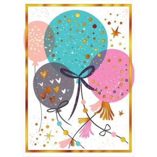 Kartka składana KARNET B8 balony brokatowe Henry (5905701484263)