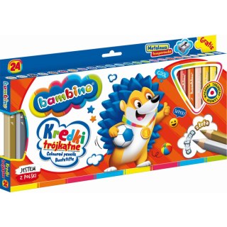 Kredki glinkowe BAMBINO trójkątne 24 kol. St.Majewski (5903235003240)