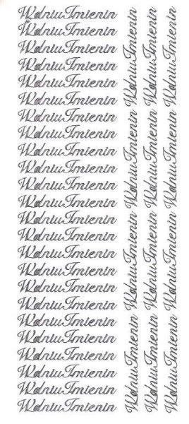 Naklejka (nalepka) W dniu imienin srebrne Farro (067)