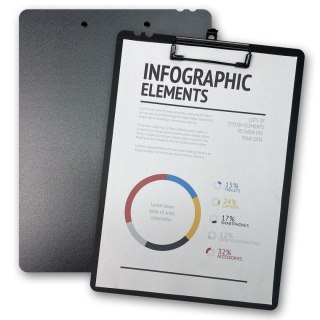 Deska z klipem (podkład do pisania) A4 MORANDI A4 z klipem czarna 5906910832647 czarny Penmate (TT8911)