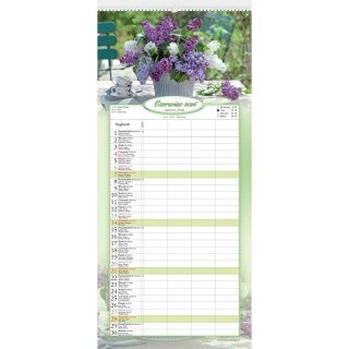 Kalendarz ścienny notatnikowy 2024 KOMPOZYCJA KWIATOWE 220mm x 490mm Lucrum (WN02)