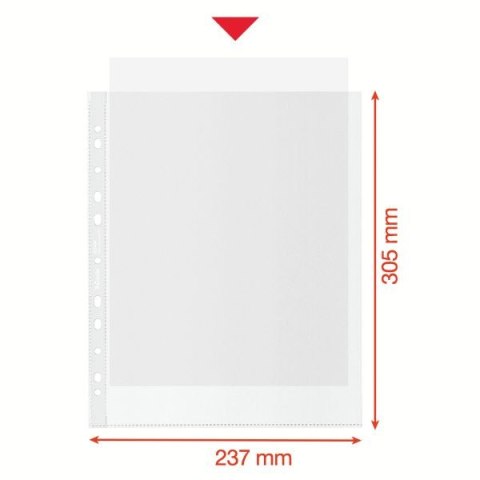 Koszulki na dokumenty Recycled Maxi groszkowa A4 kolor: bezbarwny typu U 70 mic. Esselte (627494)