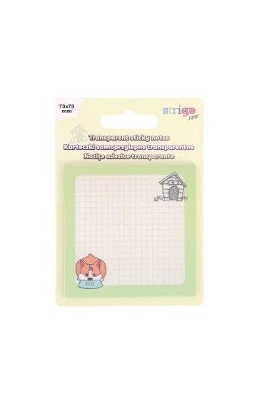 Notes samoprzylepny (karteczki) TRANSPARENTNE ZIELONE zielony 50k [mm:] 73x73 Strigo (SSN050)
