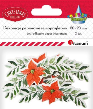 Ozdoba papierowa Craft-Fun Series girlanda z poinsecją Titanum (5szt/6x2,5cm)