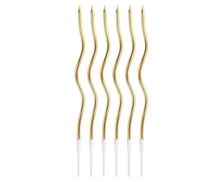 Świeczka urodzinowa Świderki, metaliczne złote, 16 cm, 6 szt. Godan (BH-SSMZ)