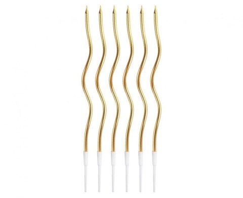 Świeczka urodzinowa Świderki, metaliczne złote, 16 cm, 6 szt. Godan (BH-SSMZ)