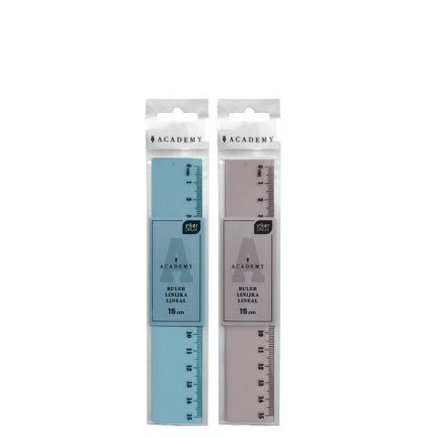 Linijka ACADEMY KOLOROWA 15cm Interdruk