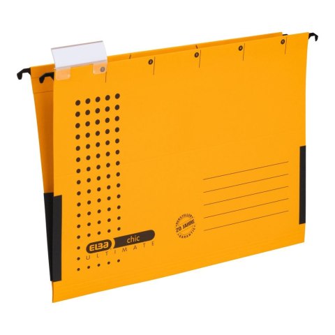Teczka zawieszkowa A4 Chic Ultimate z płóciennymi bokami żółty karton 230g Elba (100552103)