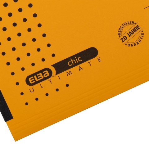 Teczka zawieszkowa A4 Chic Ultimate z płóciennymi bokami żółty karton 230g Elba (100552103)