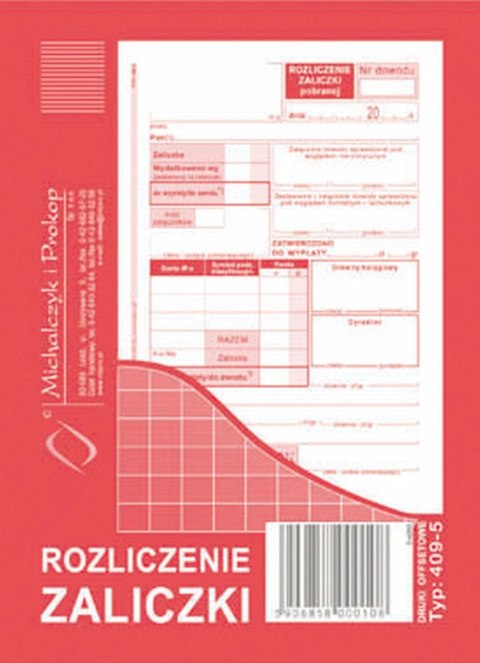 Druk offsetowy A6 Rozliczenie zaliczki 40k. Michalczyk i Prokop (409-5)