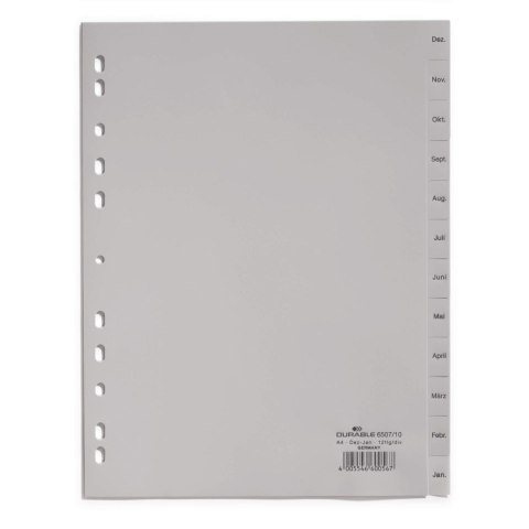 Przekładka numeryczna A4 szara 10k Durable (650710)