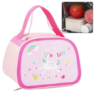 Torba termiczna Izolacyjna Śniadaniowa Lunch Bag Różowa Jednorożec 23cm Lean (21583)