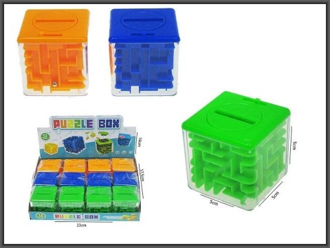 Układanka Kostka labirynt 5x5cm 3kolory Hipo (H13553)