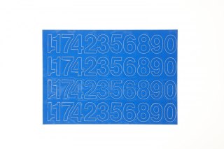 Cyfry samoprzylepne 35 mm niebieskie Farro