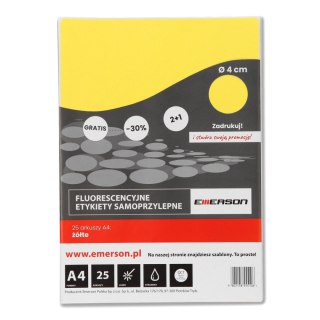 Etykieta samoprzylepna A4 kółka 40 mm biały Emerson (ETOKBIA002x025x010)