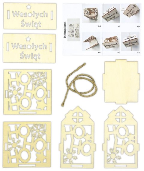 Ozdoba drewniana Craft-Fun Series do złożenia Przywieszka drewniana XMAS domek Titanum (DIY-XM(152))