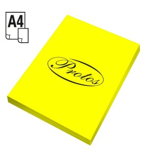 Papier kolorowy A4 fluo żółty 100k. 75g Protos