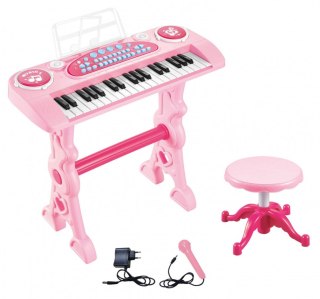 Pianino elektryczne z krzesełkiem różowe Lean (23404)