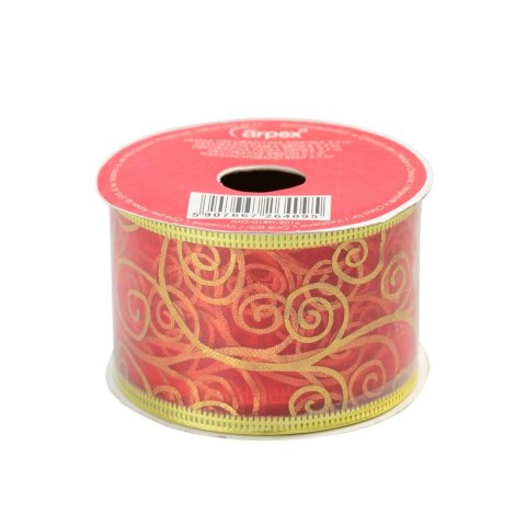 Wstążka taśma dekoracyjna 50x2,74 [mm x m] czerwona Arpex (BN5168CZE-4095)