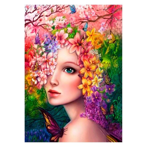 Zestaw kreatywny Diamentowa mozaika 30x40cm Kobieta w kwaiatach Flamingo Line (TMR12049)