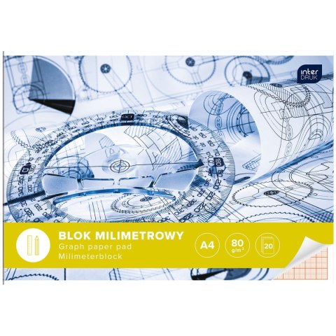 Blok milimetrowy A4 80g 20k Interdruk (BLMIA4)