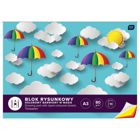 Blok rysunkowy A3 mix 80g 10k Interdruk (BLRA3K10)