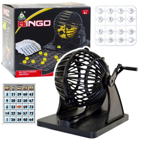Gra logiczna Bingo Maszyna Losująca Klasyczna 80 Kulek 20 Kart Lean (22464)