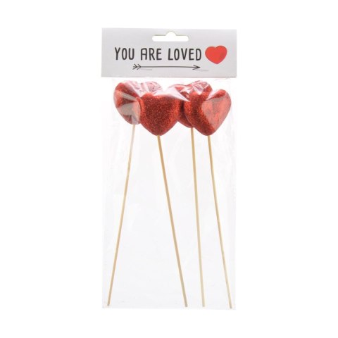 Ozdoba na piku serduszka brokatowe Arpex (WA6682)