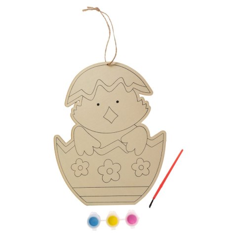 Ozdoba wielkanocna Drewniana ozdoba zrób to sam kurczak Arpex (WN3484-2-1985)