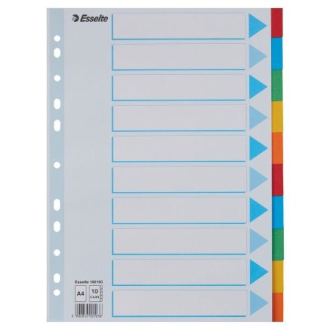 Przekładka czysta kartonowe A4 mix kolorów 160g 10k Esselte (100193)