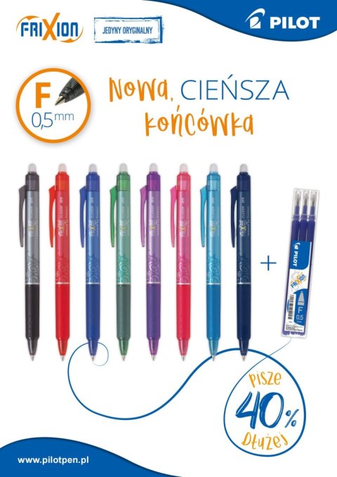 Wkład do pióra kulkowego Frixion Clicer wkład czerwony 0,5mm Pilot