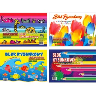 Blok rysunkowy A4 kolorowy 80g 16k [mm:] 210x297 Protos