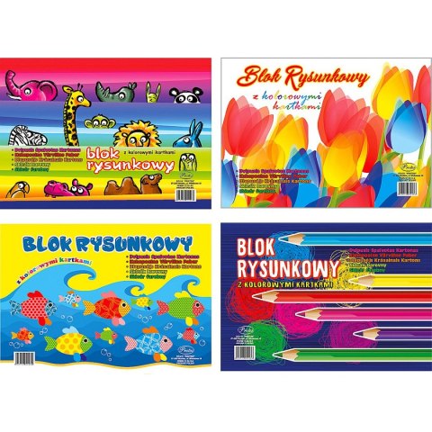 Blok rysunkowy A4 kolorowy 80g 16k [mm:] 210x297 Protos