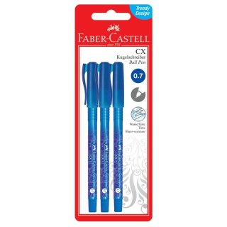 Długopis Blister 3 Szt CX7 niebieski wkład niebieski 0,7mm Faber Castell (246806 FC)